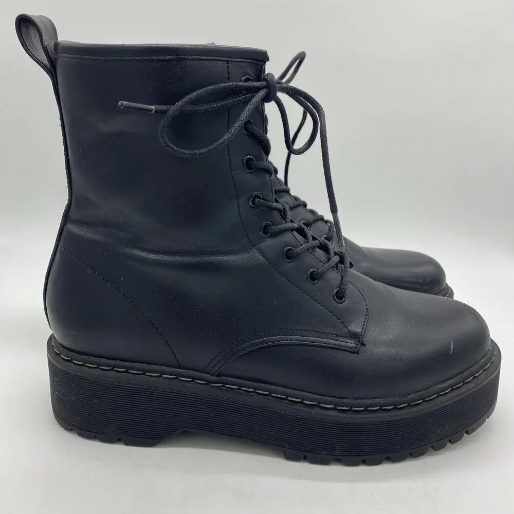 Steve Madden Basille Lace Up Platform Lug Sole Boot Women 11 Combat 90s Grunge - Picture 2 of 16